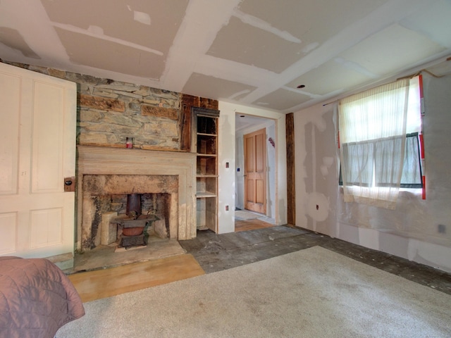 291 Cossaduck Hill Rd, North Stonington, CT 06359 - living room featuring a wood stove