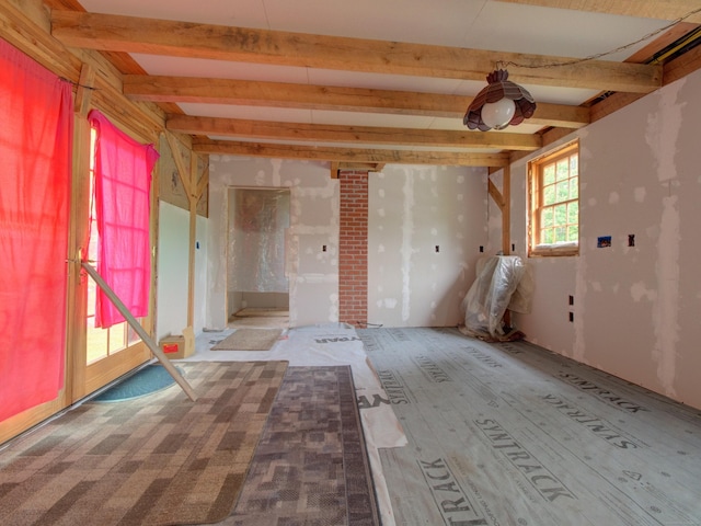 291 Cossaduck Hill Rd, North Stonington, CT 06359 - unfurnished room with beamed ceiling