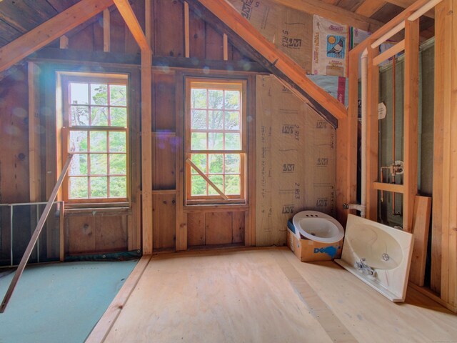 291 Cossaduck Hill Rd, North Stonington, CT 06359 - bathroom featuring healthy amount of natural light and lofted ceiling