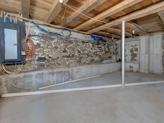 291 Cossaduck Hill Rd, North Stonington, CT 06359 - unfinished basement with electric panel