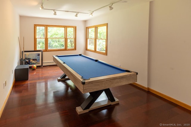 328 Old Marlborough Tpke, Portland, CT 06480 - rec room featuring billiards, track lighting, and wood finished floors