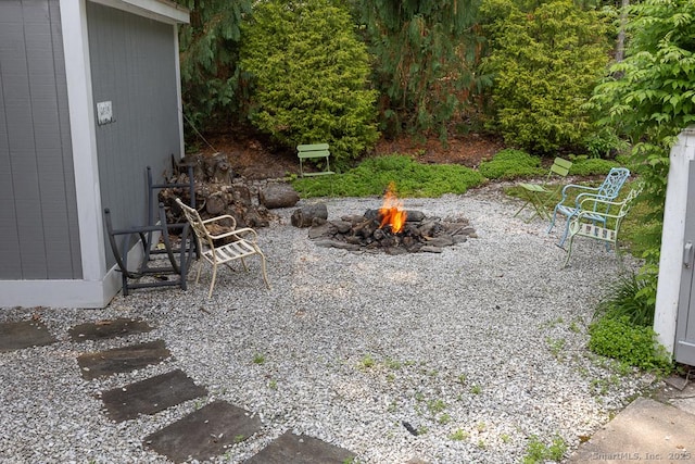 328 Old Marlborough Tpke, Portland, CT 06480 - view of yard featuring an outdoor fire pit and a patio