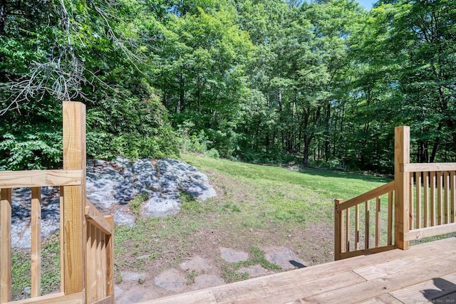 123 Geer Rd, Griswold, CT 06351 - view of grassy yard with a wooden deck