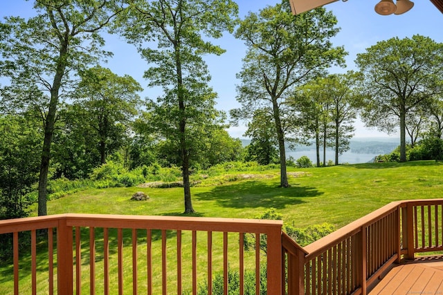 162 Shortwoods Rd, New Fairfield, CT 06812 - wooden deck featuring a water view and a yard