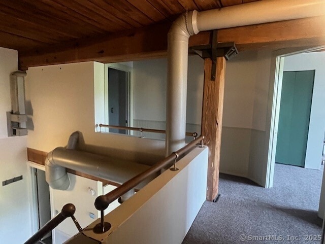 68 Thermos Ave Unit 206B, Norwich, CT 06360 - hallway featuring carpet and wood ceiling