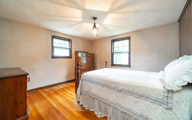 3 Fairview Hts, Cromwell, CT 06416 - bedroom with light wood-type flooring, multiple windows, and wallpapered walls