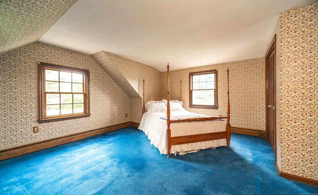 3 Fairview Hts, Cromwell, CT 06416 - unfurnished bedroom with carpet floors, lofted ceiling, and wallpapered walls