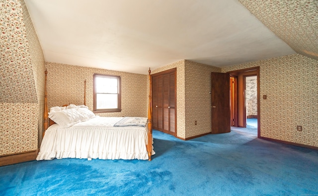 3 Fairview Hts, Cromwell, CT 06416 - carpeted bedroom featuring wallpapered walls, lofted ceiling, and a baseboard heating unit