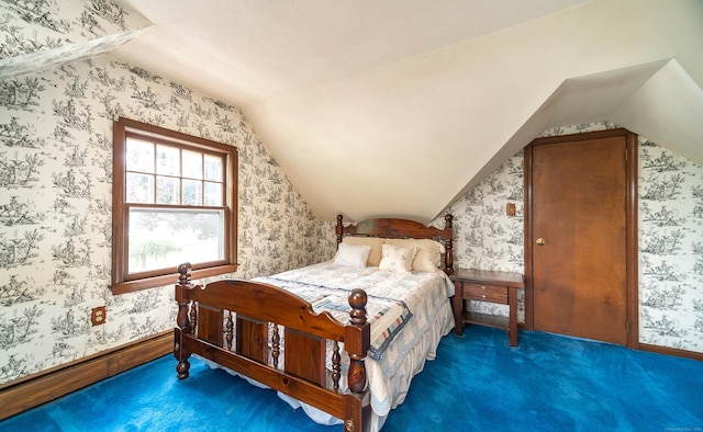 3 Fairview Hts, Cromwell, CT 06416 - carpeted bedroom featuring vaulted ceiling and wallpapered walls