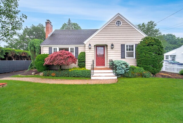 3 Fairview Hts, Cromwell, CT 06416 - view of front facade with a chimney and a shingled roof