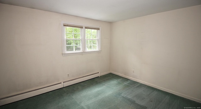 154 Sandy Ln, Meriden, CT 06450 - unfurnished room featuring a baseboard radiator and dark colored carpet