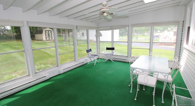 154 Sandy Ln, Meriden, CT 06450 - sunroom / solarium with a ceiling fan and vaulted ceiling