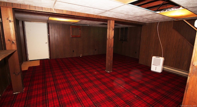 154 Sandy Ln, Meriden, CT 06450 - finished basement with carpet floors and wood walls