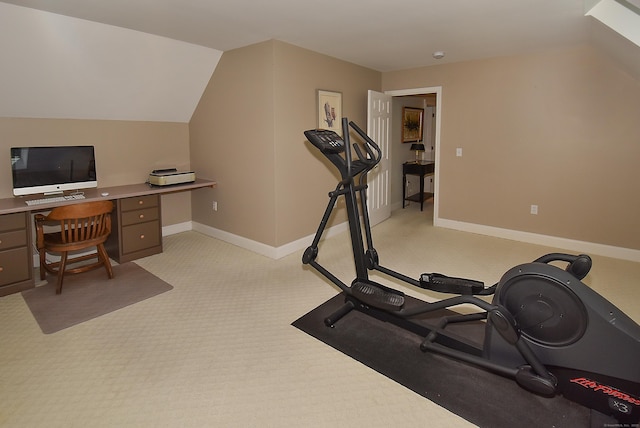 16 Brookfield Dr, Ellington, CT 06029 - workout area featuring light carpet and vaulted ceiling