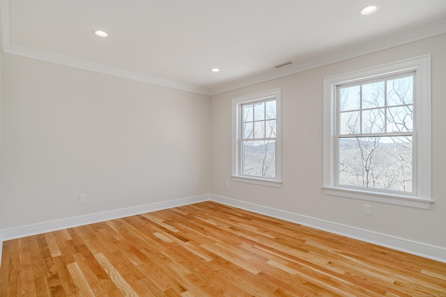 19 Ives Ct, Ridgefield, CT 06877 - empty room featuring ornamental molding, light wood-style floors, and recessed lighting