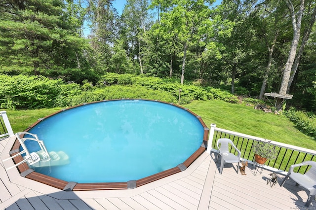 247 Mountain View Rd, Somers, CT 06071 - view of pool with a wooden deck and a yard