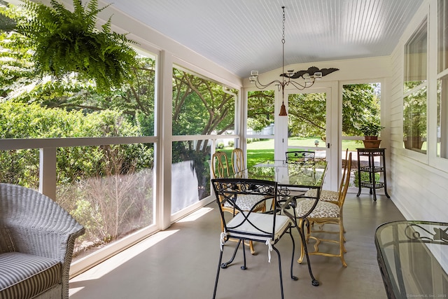 7 Morningside Ln, Westport, CT 06880 - sunroom / solarium with outdoor dining area and lofted ceiling