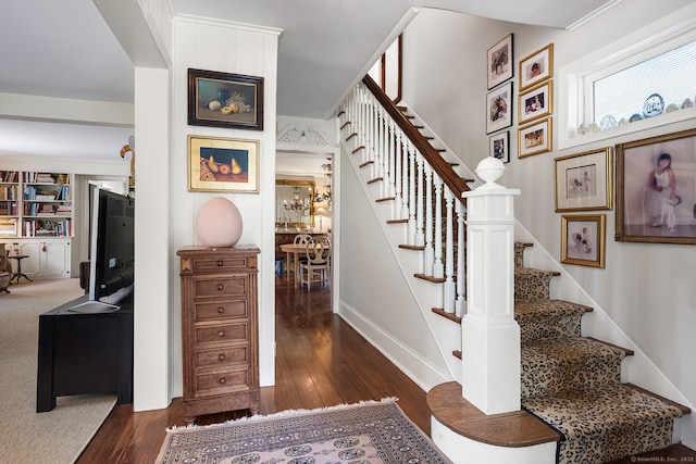 7 Morningside Ln, Westport, CT 06880 - stairway featuring wood finished floors and baseboards
