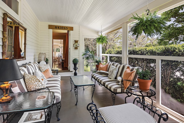 7 Morningside Ln, Westport, CT 06880 - sunroom featuring concrete floors and vaulted ceiling