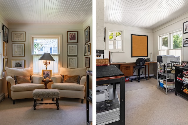 7 Morningside Ln, Westport, CT 06880 - office featuring carpet, healthy amount of natural light, crown molding, and wood ceiling