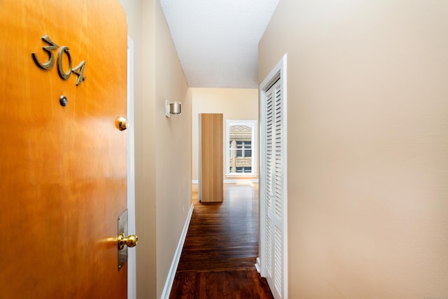 118 Washington St # U304, Norwalk, CT 06854 - hall with dark wood-style flooring and baseboards
