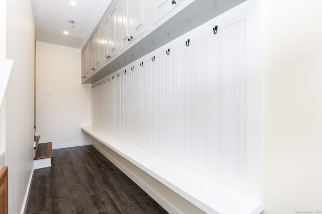 93 Northfield Rd, Litchfield, CT 06759 - mudroom with dark wood-style flooring and recessed lighting