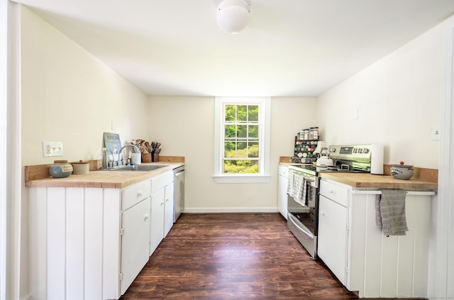 60 Pomperaug Rd, Woodbury, CT 06798 - kitchen with stainless steel appliances, dark wood finished floors, and white cabinets