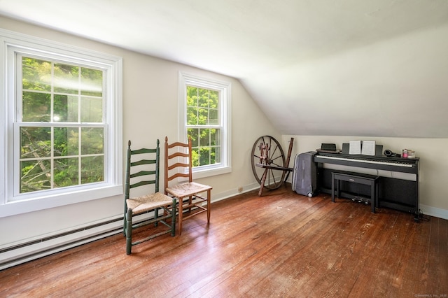 60 Pomperaug Rd, Woodbury, CT 06798 - sitting room featuring vaulted ceiling and hardwood / wood-style floors