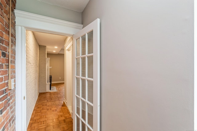 71A Imlay St Unit D2, Hartford, CT 06105 - hallway featuring brick wall and recessed lighting