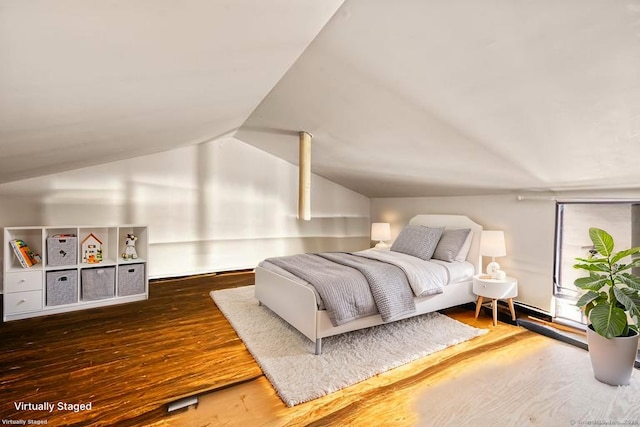 113E Country Squire Dr Unit 113E, Cromwell, CT 06416 - bedroom with lofted ceiling and hardwood / wood-style floors