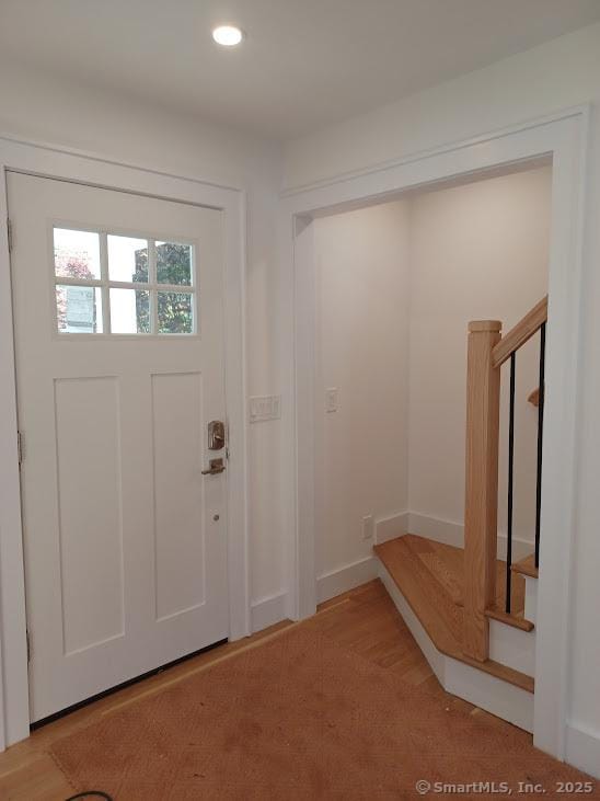 105 Houston Ter, Stamford, CT 06902 - entrance foyer with stairs and recessed lighting