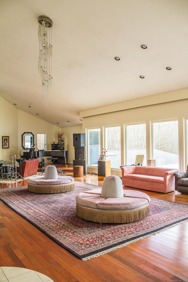 7 Hart Rd, Guilford, CT 06437 - living area with healthy amount of natural light, hardwood / wood-style floors, and recessed lighting
