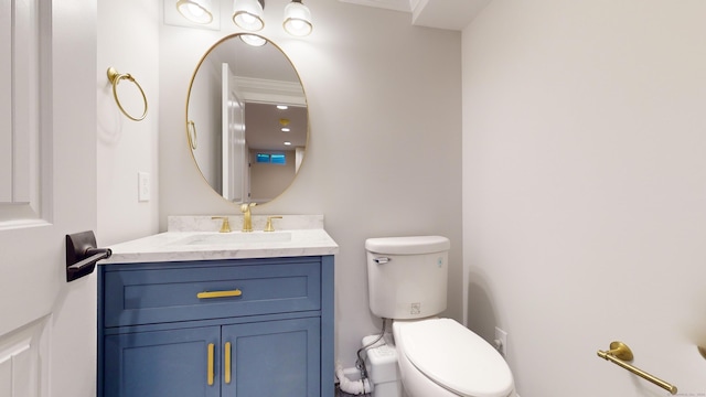 75 N Lake Shore Dr, Brookfield, CT 06804 - half bathroom featuring vanity and crown molding