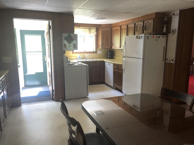 38 Upland Rd, Winchester, CT 06098 - kitchen featuring white appliances, light floors, and light countertops