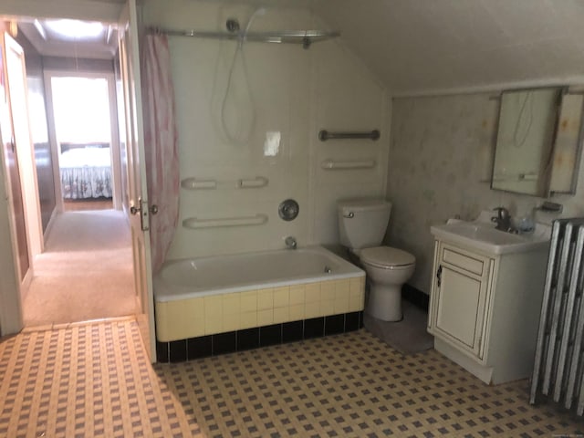 38 Upland Rd, Winchester, CT 06098 - bathroom featuring vanity, tiled shower / bath combo, and tile patterned floors