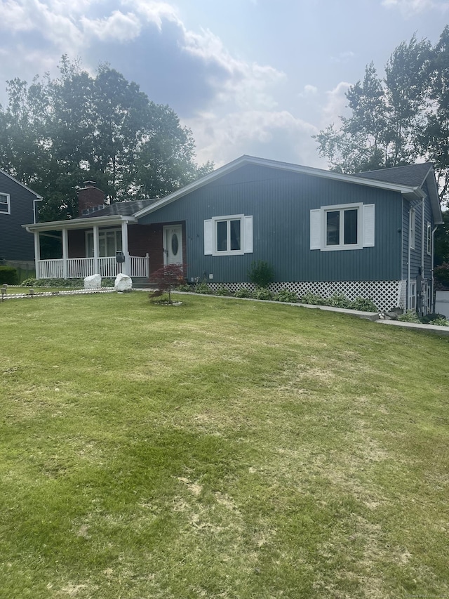 62 Haddad Rd, Waterbury, CT 06708 - view of front of property with a porch and a front yard