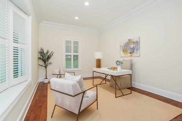 2787 Redding Rd, Fairfield, CT 06824 - office space with ornamental molding, wood finished floors, plenty of natural light, and recessed lighting