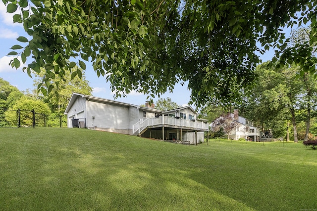 29 Birchwood Dr, Killingly, CT 06241 - view of yard with a wooden deck and stairs