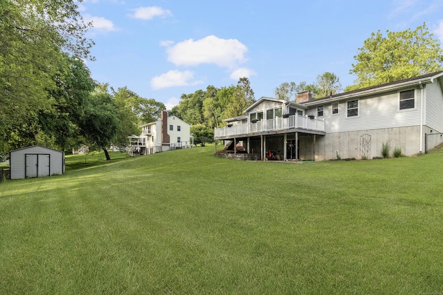 29 Birchwood Dr, Killingly, CT 06241 - view of green lawn featuring a shed and a wooden deck