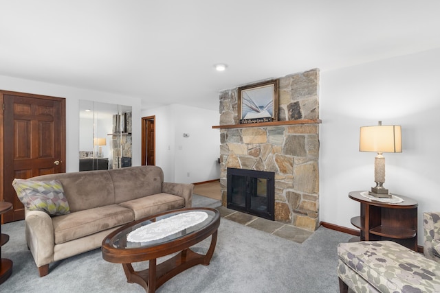 29 Birchwood Dr, Killingly, CT 06241 - living room with carpet and a fireplace