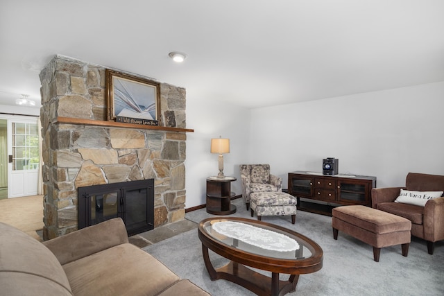 29 Birchwood Dr, Killingly, CT 06241 - living room with carpet and a stone fireplace