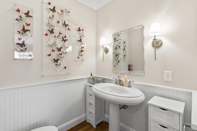 10 Amato Dr, Wethersfield, CT 06109 - half bath with wainscoting and crown molding