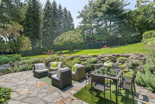 216 Hillspoint Rd, Westport, CT 06880 - view of patio / terrace featuring an outdoor hangout area