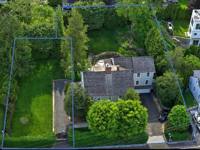 216 Hillspoint Rd, Westport, CT 06880 - aerial overview of property's location with property parcel outlined