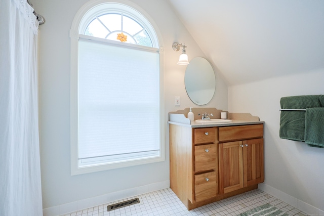 15 Harris Rd, Salem, CT 06420 - bathroom featuring vanity and vaulted ceiling