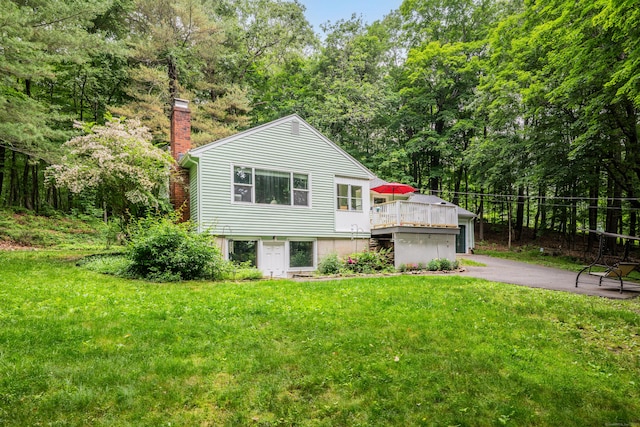 98 Torrington Ave, Canton, CT 06019 - view of front of house with a chimney and a wooden deck