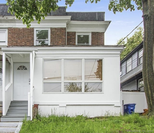 366 Remington St, Bridgeport, CT 06610 - view of front facade with brick siding