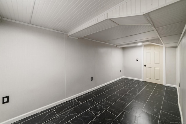 486 Barlow St, Bristol, CT 06010 - finished below grade area with baseboards and dark marble finish floors