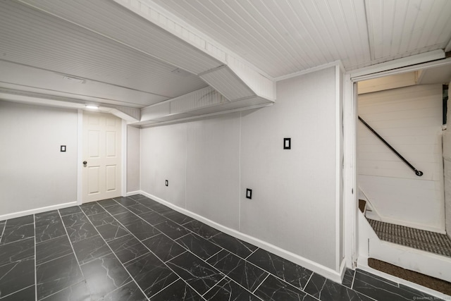 486 Barlow St, Bristol, CT 06010 - finished below grade area featuring dark marble finish floors and baseboards