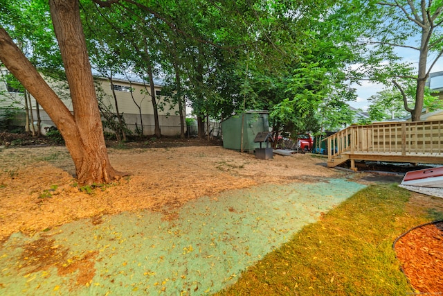 486 Barlow St, Bristol, CT 06010 - view of yard featuring a deck and an outdoor structure